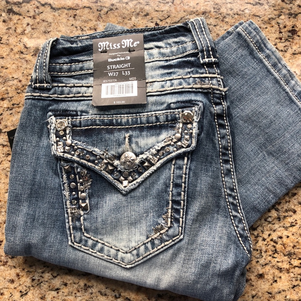 Miss Me Straight Leg Jean. Never worn with tags.